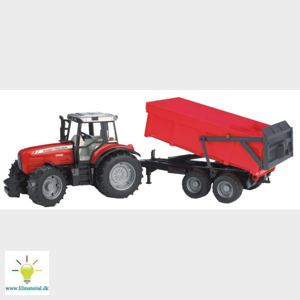 Massey Ferguson 7480 with tipping trailer  1:16
