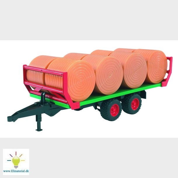 Bale transport trailer with 8 round bales 1:16