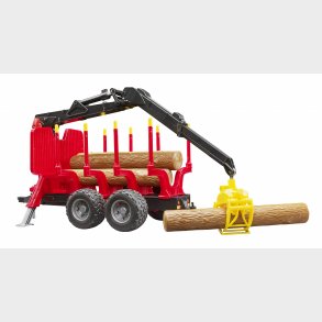 Forestry trailer+loading crane, 4 trunks and grab 1:16