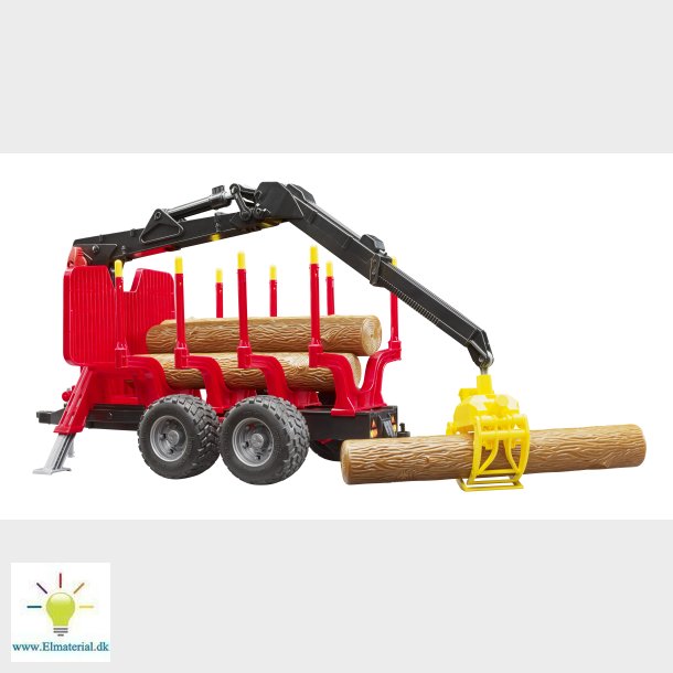 Forestry trailer+loading crane, 4 trunks and grab 1:16