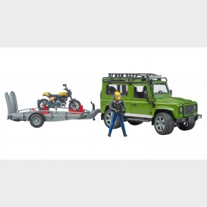 Land Rover Defender, trailer + Scrambler Ducati Full Throttle