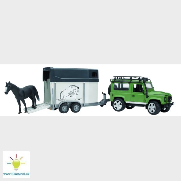 Land Rover Defender, horse trailer, 1 horse 1:16