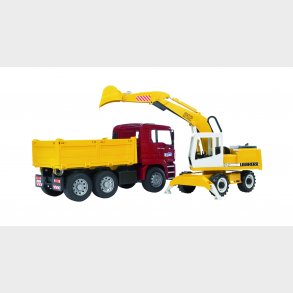 MAN TGA Construction truck and Liebherr Excavator  1:16