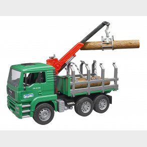 MAN TGA timmerbil med lastkran och 3 stockar  1:16