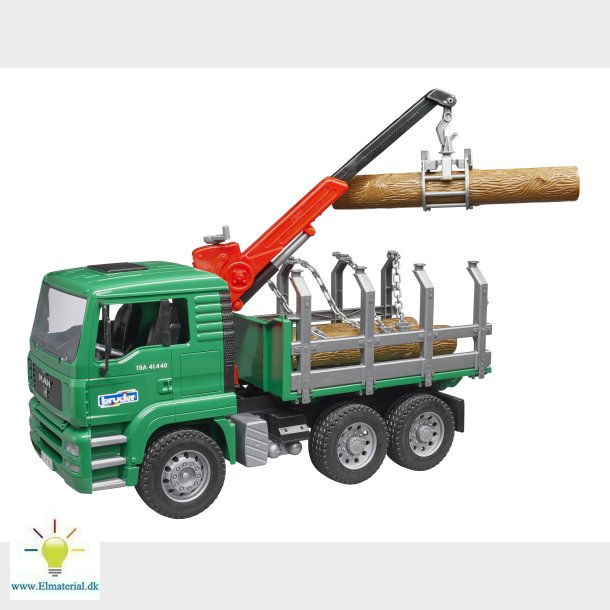 MAN TGA timmerbil med lastkran och 3 stockar  1:16