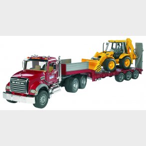 Mack Granite with low loader and JCB 4CX backhoe loader