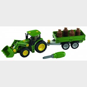 John Deere with transport trailer  1:24