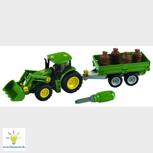 John Deere with transport trailer  1:24