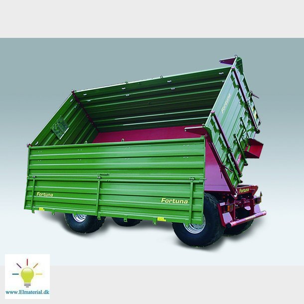 Two-sided tipping trailer with battery