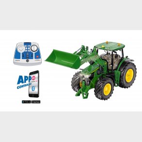 John Deere 7310R med frontlastare och Bluetooth remote control