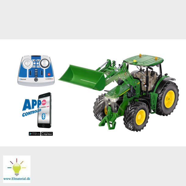 John Deere 7310R med frontlsser og Bluetooth remote control