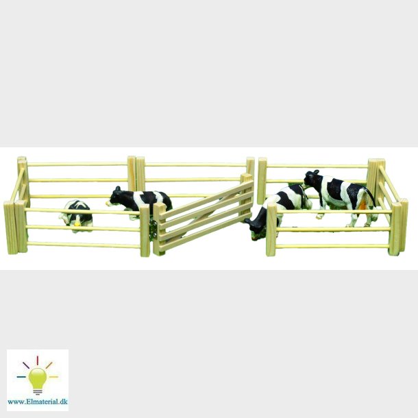 Wooden fence 6 pcs including gate 1:32