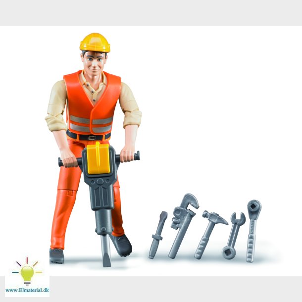 Construction worker with accessories 1:16