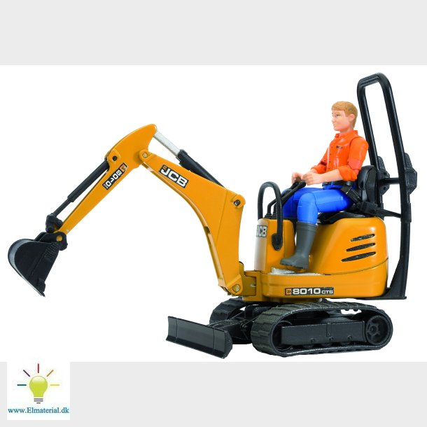 JCB micro excavator 8010 CTS+construction worker 1:16