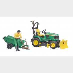 John Deere Lawn traktor med trailer og gartner