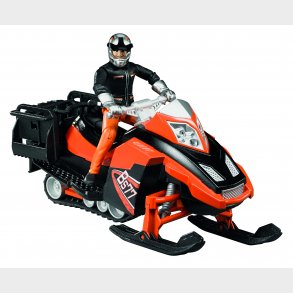 Snowmobil with driver and accessories 1:16