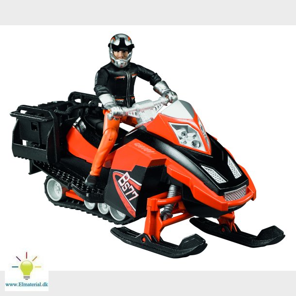 Snowmobil with driver and accessories 1:16