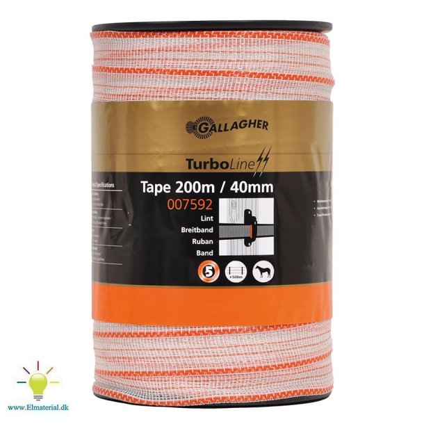 TurboLine-bnd 40mm hvid 200m