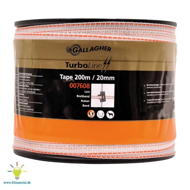 TurboLine-bnd 20mm hvid 200m
