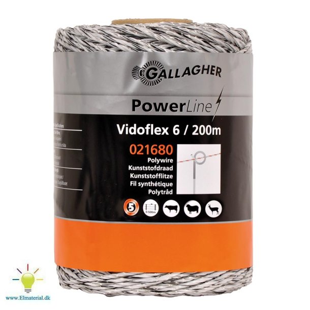 Vidoflex 6 hvid 200 m
