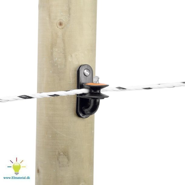 Rullehjrneisolator m/skrue, sort, (5)