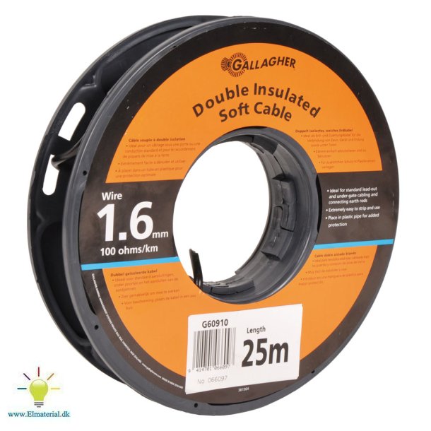 Jordkabel 1,6 mm 25m 100 ohm/1km