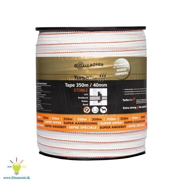 TurboStar-bnd 40mm hvid 350m