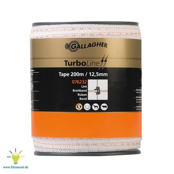TurboLine-bnd 12,5mm hvid 200m