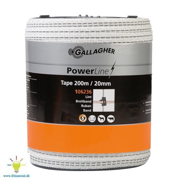 PowerLine-bnd 20mm hvid 200m
