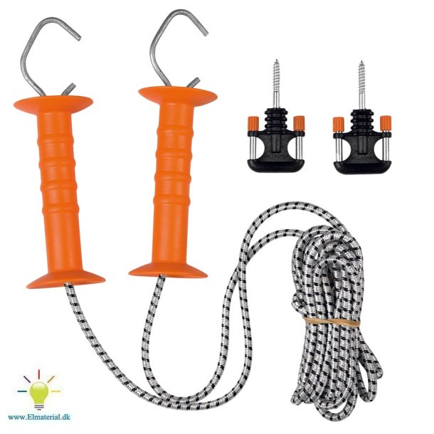 El gummireb led komplet med 2 ledhndtag 8mm, 5-6m (hvid)