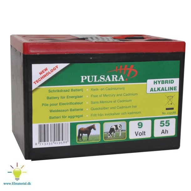 Hybryd-Alkalisk Batteri High Energy 9V/55Ah Lille boks 