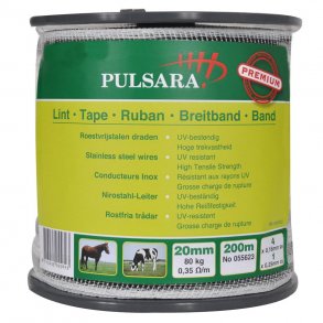 Bnd 20mm, 4 SS-trde, 1 CU-trd, hvid, 200m Premium