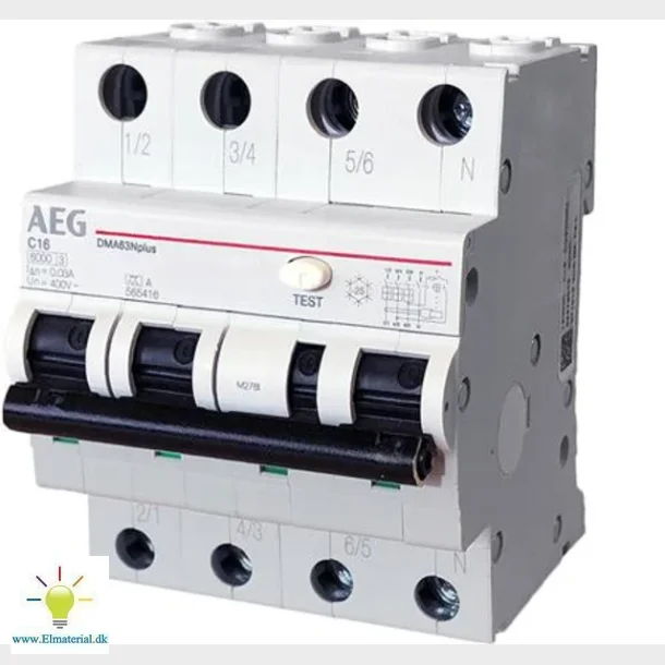 Kombibrytare C20A, 30Ma, 3P + N, 6Ka