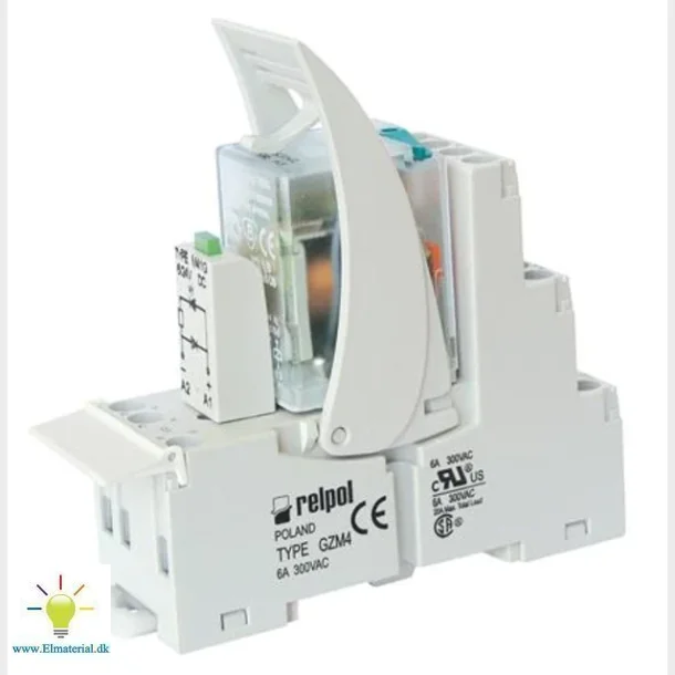 Rel komplet 4C/O 6A 12VDC med sokkel