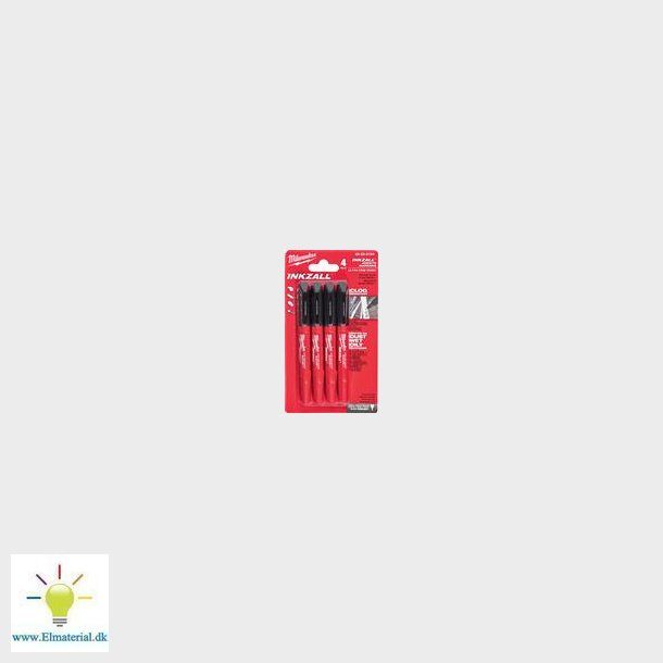 M&frac34;rkepen  I Sort, Ultra Tynd Spids 4 Stk