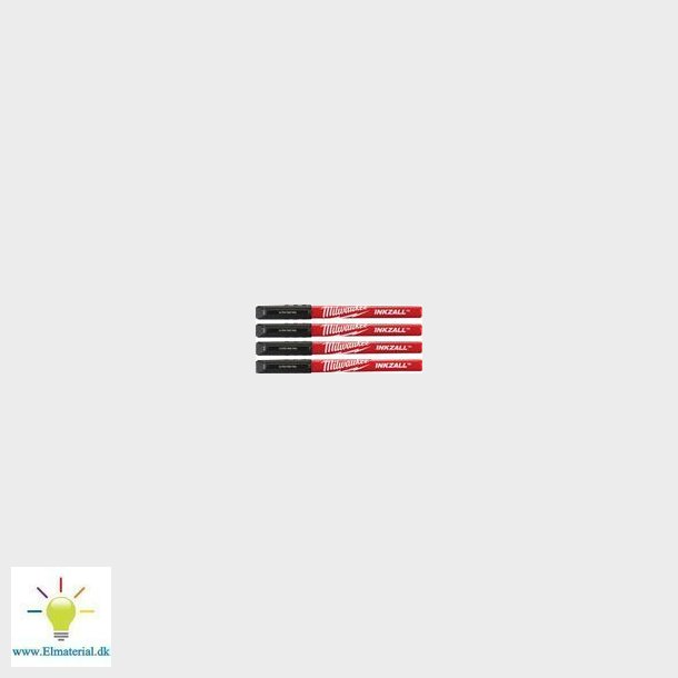 M&frac34;rkepen I Sort, Ultra Tynd Spids, 4 Stk