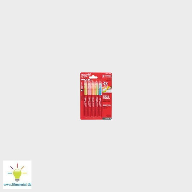 Highlighter Overstregningspen I 5 Farver