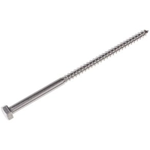 Fransk skrue 10,0 x 50/30 mm, A4, DIN 571, 6-kant
