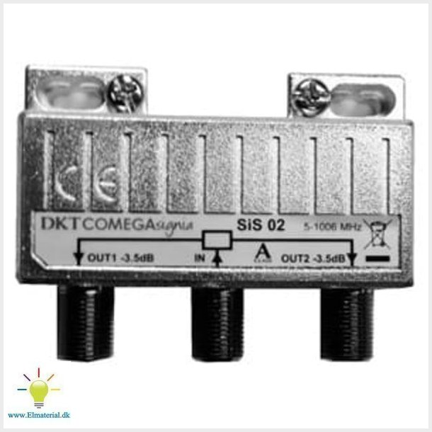Signia Fordeler SIS 02 2-vejs, 3,4dB, Docsis 3,1, 5-1300MHz