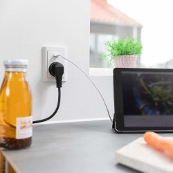 Fuga stikkontakt M/J med 5V USB lader type C, hvid