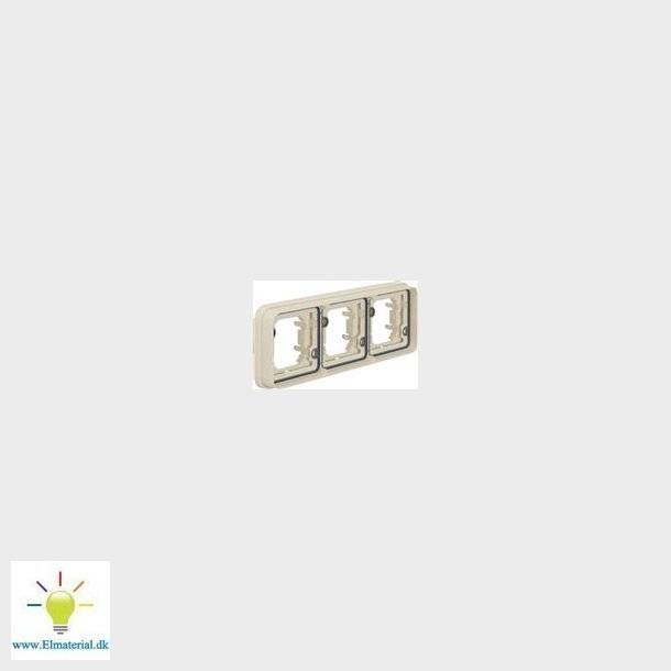 Ramme Trippel Vandret Hvid W.1