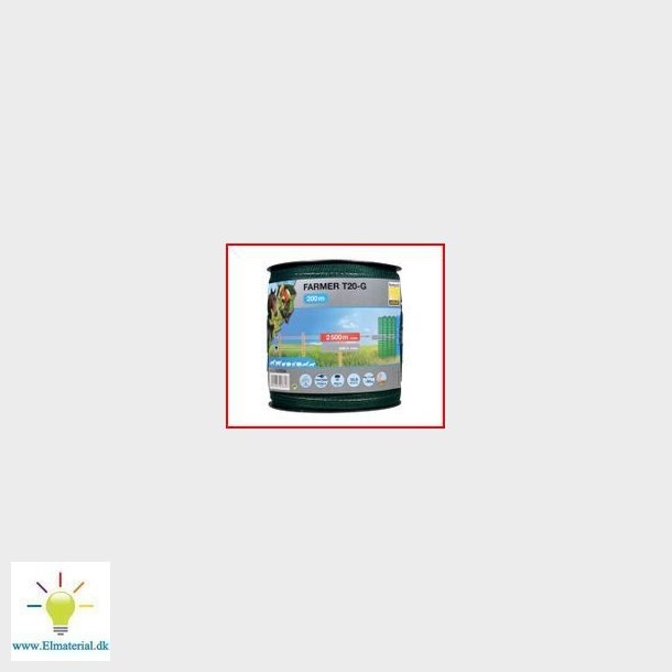 Elektriske Hegn Bnd 200M, 20Mm, 4X0, 16 Rustfrit Stl, Gran Grn