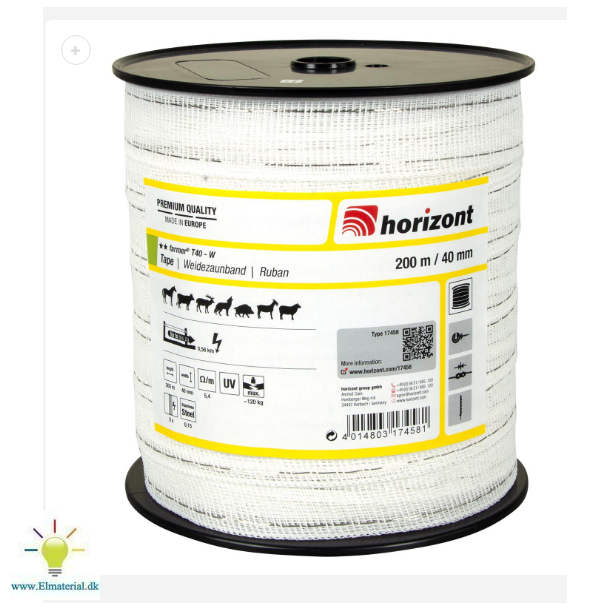 Elektrisk hegnstape farmer&reg; T40-W | 200 m | 40 mm
