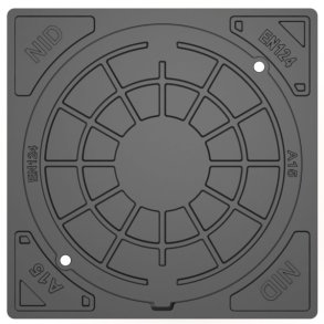 NID 315 mm karm/d�ksel m/skruer, firk., fast, 1,5 t, komposit