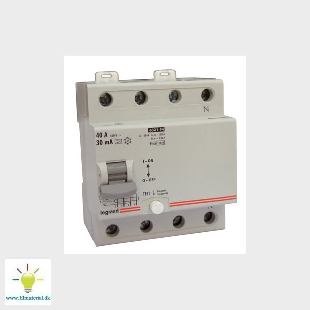 Fejlstrmsafbryder Hpfi 40A 30Ma 4P Legrand