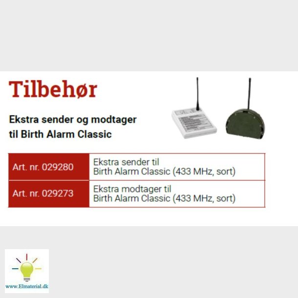 Ekstra modtager til Folingsalarm 433 MHz