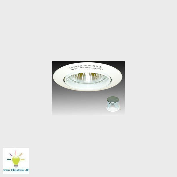 12V Downlight Rund 30 Kipbar Indbygningsdownlight I Stbt Jern. Hvid