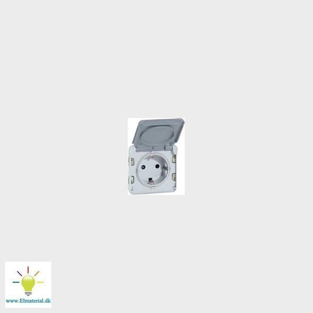 Plexo Stikkontakt Tysk 2P+J Ip55 16A Gr&#140;