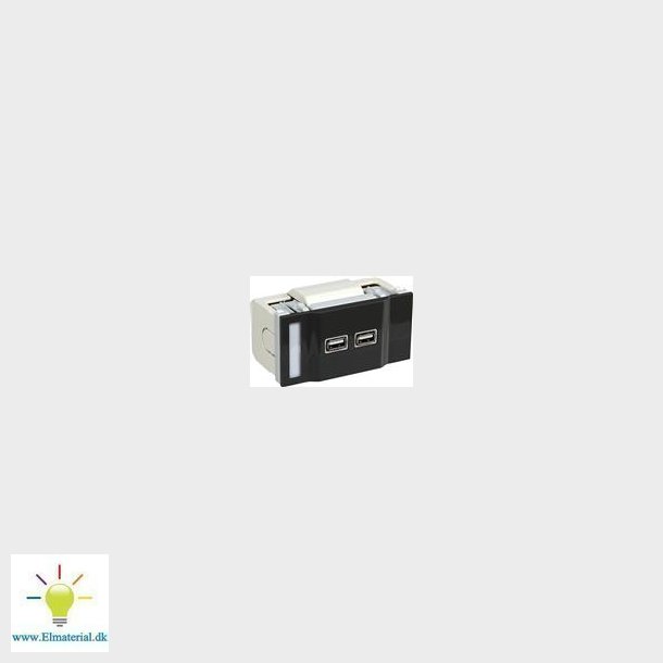 Usb Lader 2X1Amp 100 Mm, M&iquest;rkegr&#140;