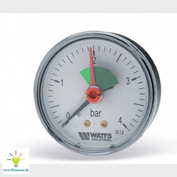 Mano. 50, 1/4", 0-4 Bar, M/Rd Stillev.